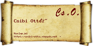 Csibi Ottó névjegykártya
